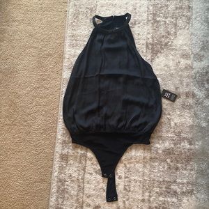 Brand new, with tags, never worn, black Express thong bodysuit